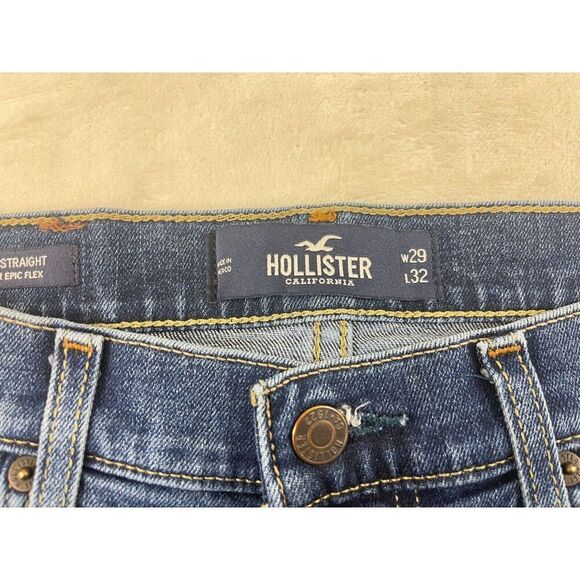 Hollister California Epic Flex Men’s Straight Jeans 29x32 Blue Cotton Classic - Picture 6 of 9